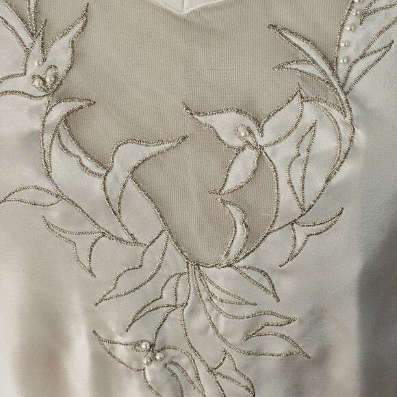 VTG Victoria Secret Gold label white 2 piece slip gown and bed jacket Small - Picture 15 of 16